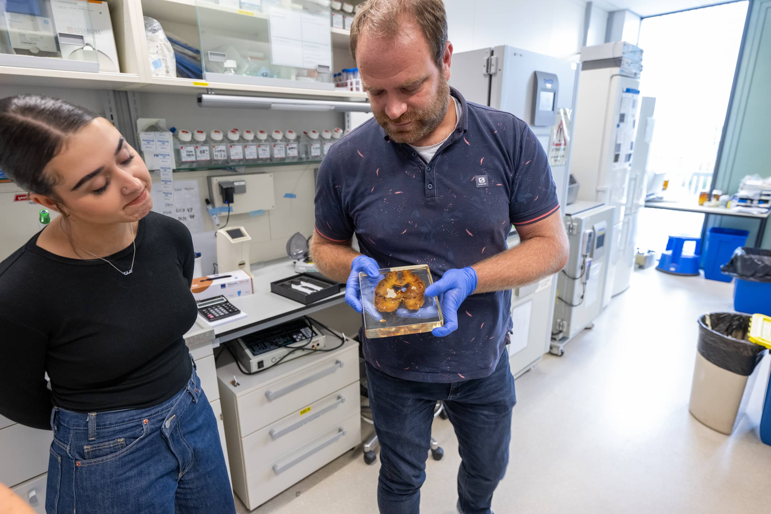 Dr Ronald Buijsen shows how small a brain model is